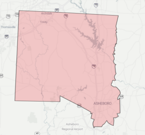 Where is District 70? Map overlay of NC House District 70
